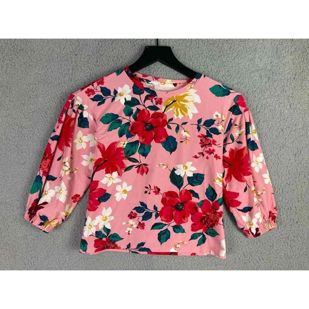 Old‎ Navy Girls Pink Floral Top Long Sleeve Shirt Size Small Casual Fashion Cute